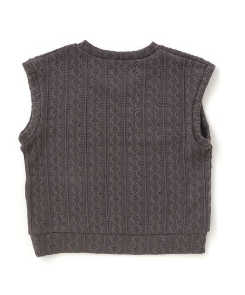 Noeil aime BeBe / ノイユ エーム べべ シャツ・ブラウス | 【お揃い】タータンチェックシャツ＋ケーブルジャガードベストセット(90~130cm) | 詳細3