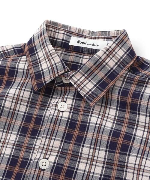 Noeil aime BeBe / ノイユ エーム べべ シャツ・ブラウス | 【お揃い】タータンチェックシャツ＋ケーブルジャガードベストセット(90~130cm) | 詳細17