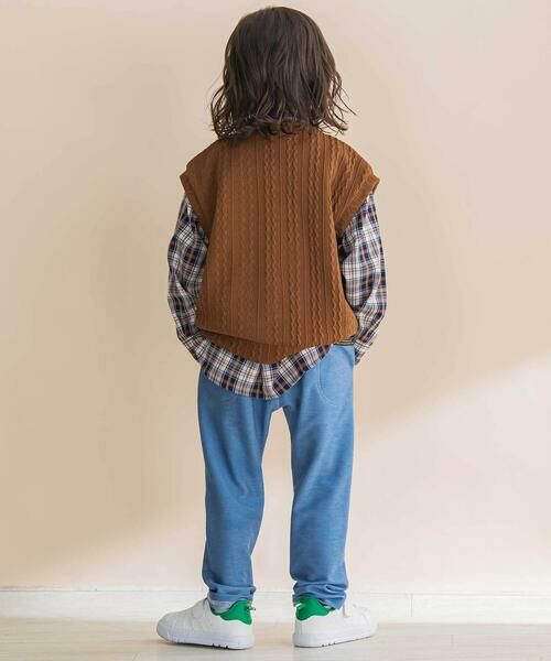 Noeil aime BeBe / ノイユ エーム べべ シャツ・ブラウス | 【お揃い】タータンチェックシャツ＋ケーブルジャガードベストセット(90~130cm) | 詳細6