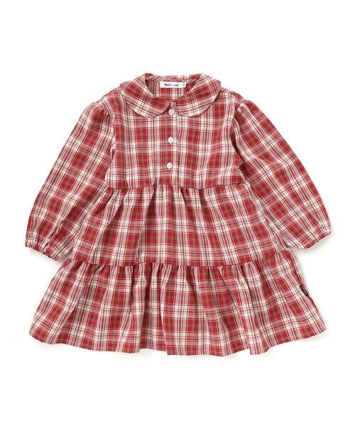 Noeil aime BeBe / ノイユ エーム べべ ミニ丈・ひざ丈ワンピース | 【お揃い】タータンチェックワンピース+ケーブルジャガードベストセット(90~130cm) | 詳細1