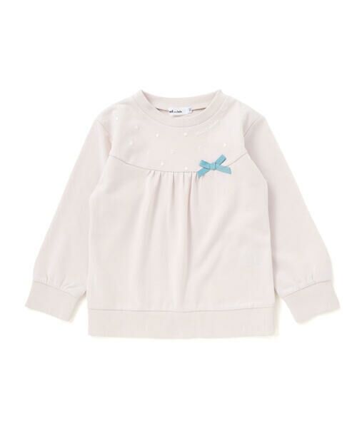 Noeil aime BeBe / ノイユ エーム べべ スウェット | パール風プリントリボン付きインレイトレーナー(80~130cm) | 詳細4