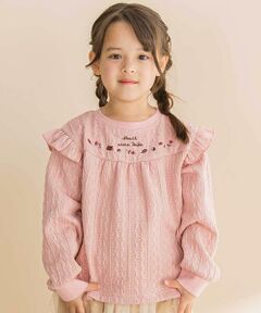 Noeil aime BeBe / ノイユ エーム べべ スウェット | 【お揃い】ケーブルJQ袖フリル付きトレーナー(80~130cm)