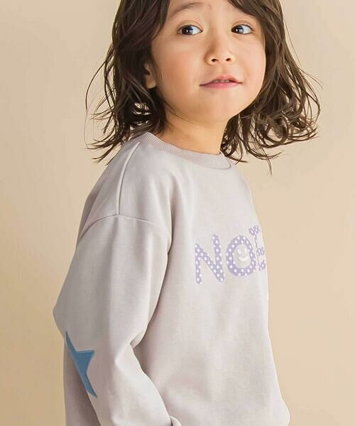 Noeil aime BeBe / ノイユ エーム べべ スウェット | 星エルボーパッチ付きロゴ入りインレイトレーナー(80~130cm) | 詳細8