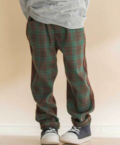 Noeil aime BeBe / ノイユ エーム べべ チノ・ワークパンツ | タータンチェックｘインレイ切り替えパンツ(80~130cm)