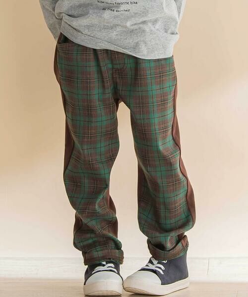 Noeil aime BeBe/ノイユ エーム べべ タータンチェックxインレイ切り替えパンツ(80~130cm) グリーン系 120cm Noeil aime BeBe/ノイユ エーム べべ タータンチェックxインレイ切り替えパンツ(80~130cm) グリーン系 120cm