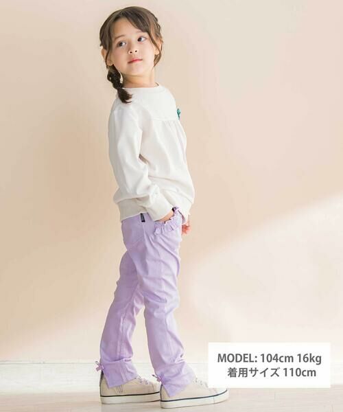 Noeil aime BeBe / ノイユ エーム べべ チノ・ワークパンツ | リボン付きストレッチツイルスリムパンツ(80~130cm) | 詳細6