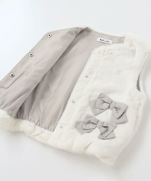 Noeil aime BeBe / ノイユ エーム べべ ベスト | ファーリボン付きベスト(90~130cm) | 詳細10