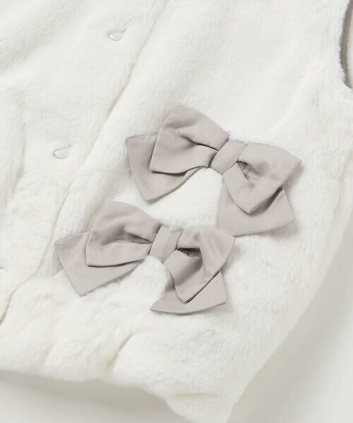 Noeil aime BeBe / ノイユ エーム べべ ベスト | ファーリボン付きベスト(90~130cm) | 詳細8
