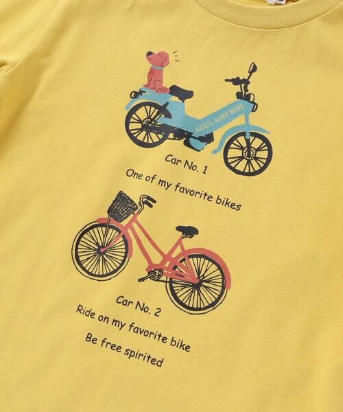 Noeil aime BeBe / ノイユ エーム べべ Tシャツ | 自転車プリント天竺ドロップショルダーＴシャツ(80~130cm) | 詳細5