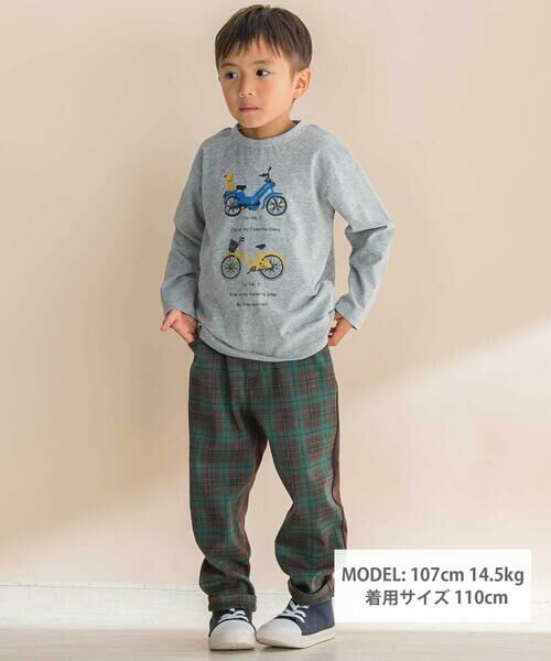 Noeil aime BeBe / ノイユ エーム べべ Tシャツ | 自転車プリント天竺ドロップショルダーＴシャツ(80~130cm) | 詳細9