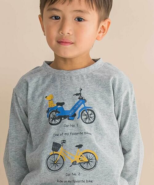 Noeil aime BeBe / ノイユ エーム べべ Tシャツ | 自転車プリント天竺ドロップショルダーＴシャツ(80~130cm) | 詳細10