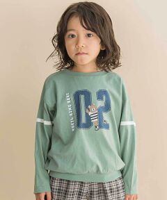 Noeil aime BeBe / ノイユ エーム べべ Tシャツ | ナンバリング天竺ドロップショルダーTシャツ(80~130cm)