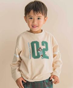 Noeil aime BeBe / ノイユ エーム べべ Tシャツ | ナンバリング天竺ドロップショルダーTシャツ(80~130cm)