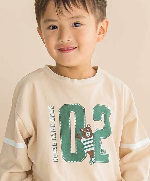 Noeil aime BeBe / ノイユ エーム べべ Tシャツ | ナンバリング天竺ドロップショルダーTシャツ(80~130cm) | 詳細14