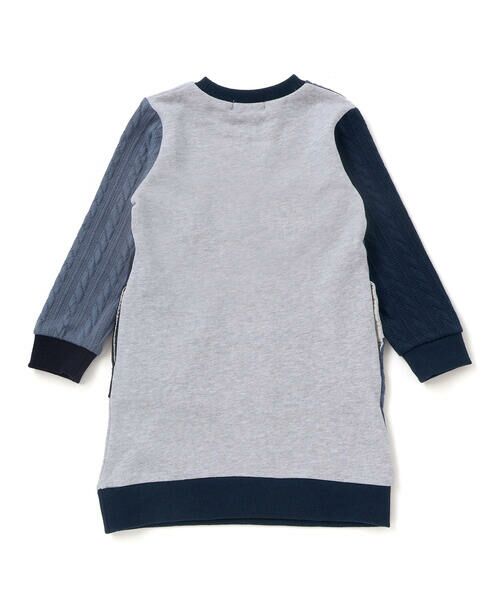 Noeil aime BeBe / ノイユ エーム べべ ミニ丈・ひざ丈ワンピース | 【お揃い】飛び裏毛ｘケーブルJQニットブロック切り替えワンピース(80~130cm) | 詳細5