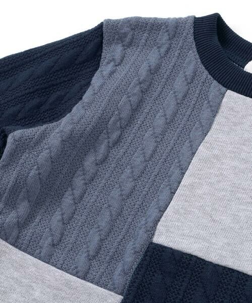Noeil aime BeBe / ノイユ エーム べべ ミニ丈・ひざ丈ワンピース | 【お揃い】飛び裏毛ｘケーブルJQニットブロック切り替えワンピース(80~130cm) | 詳細8