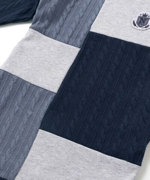 Noeil aime BeBe / ノイユ エーム べべ ミニ丈・ひざ丈ワンピース | 【お揃い】飛び裏毛ｘケーブルJQニットブロック切り替えワンピース(80~130cm) | 詳細9