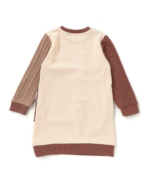 Noeil aime BeBe / ノイユ エーム べべ ミニ丈・ひざ丈ワンピース | 【お揃い】飛び裏毛ｘケーブルJQニットブロック切り替えワンピース(80~130cm) | 詳細19