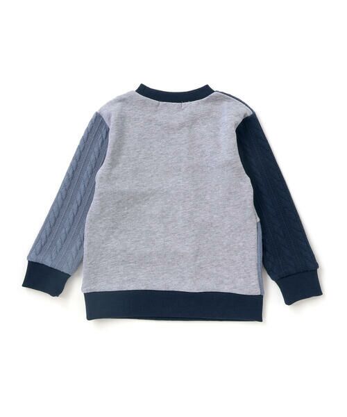 Noeil aime BeBe / ノイユ エーム べべ スウェット | 【お揃い】飛び裏毛xケーブルJQニットブロック切り替えトレーナー(80~130cm) | 詳細5