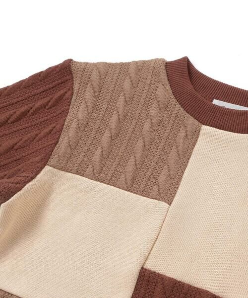 Noeil aime BeBe / ノイユ エーム べべ スウェット | 【お揃い】飛び裏毛xケーブルJQニットブロック切り替えトレーナー(80~130cm) | 詳細12