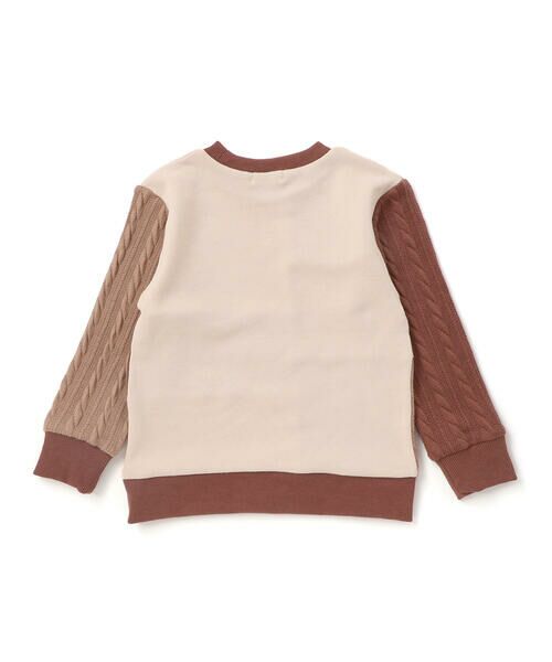 Noeil aime BeBe / ノイユ エーム べべ スウェット | 【お揃い】飛び裏毛xケーブルJQニットブロック切り替えトレーナー(80~130cm) | 詳細9