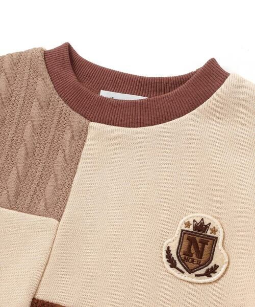 Noeil aime BeBe / ノイユ エーム べべ スウェット | 【お揃い】飛び裏毛xケーブルJQニットブロック切り替えトレーナー(80~130cm) | 詳細10