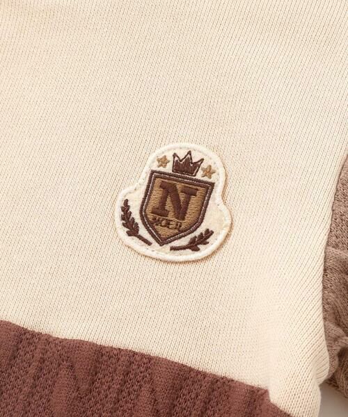 Noeil aime BeBe / ノイユ エーム べべ スウェット | 【お揃い】飛び裏毛xケーブルJQニットブロック切り替えトレーナー(80~130cm) | 詳細11