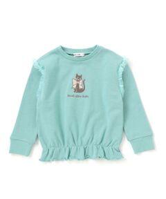 Noeil aime BeBe / ノイユ エーム べべ スウェット | TC裏毛ネコ刺しゅうチュール付きトレーナー(80~130cm)