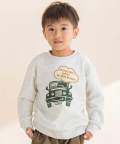 Noeil aime BeBe / ノイユ エーム べべ スウェット | TC裏毛車パッチ刺しゅうトレーナー(80~130cm)