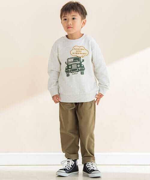 Noeil aime BeBe / ノイユ エーム べべ スウェット | TC裏毛車パッチ刺しゅうトレーナー(80~130cm) | 詳細1