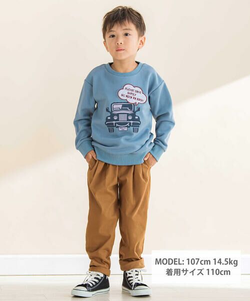 Noeil aime BeBe / ノイユ エーム べべ スウェット | TC裏毛車パッチ刺しゅうトレーナー(80~130cm) | 詳細5