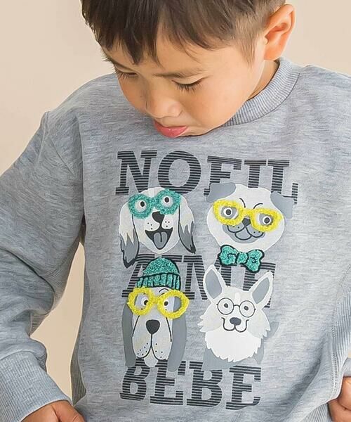 Noeil aime BeBe / ノイユ エーム べべ スウェット | 杢裏毛サガラ刺しゅうトレーナー(80~130cm) | 詳細6