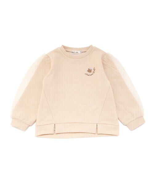 Noeil aime BeBe / ノイユ エーム べべ スウェット | ラメ裏毛チュール袖トレーナー(80~130cm) | 詳細15