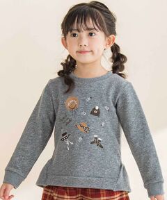 Noeil aime BeBe / ノイユ エーム べべ スウェット | ラメ裏毛裾フリルトレーナー(80~130cm)