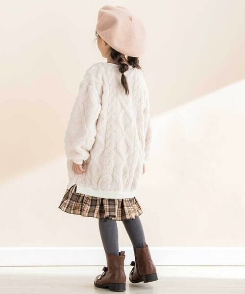 Noeil aime BeBe / ノイユ エーム べべ ミニ丈・ひざ丈ワンピース | 【お揃い】ケーブルボアｘタータンチェックワンピース(80~130cm) | 詳細2