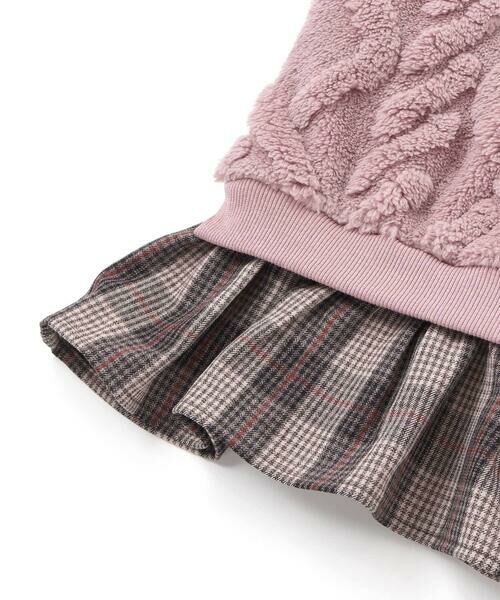 Noeil aime BeBe / ノイユ エーム べべ ミニ丈・ひざ丈ワンピース | 【お揃い】ケーブルボアｘタータンチェックワンピース(80~130cm) | 詳細15