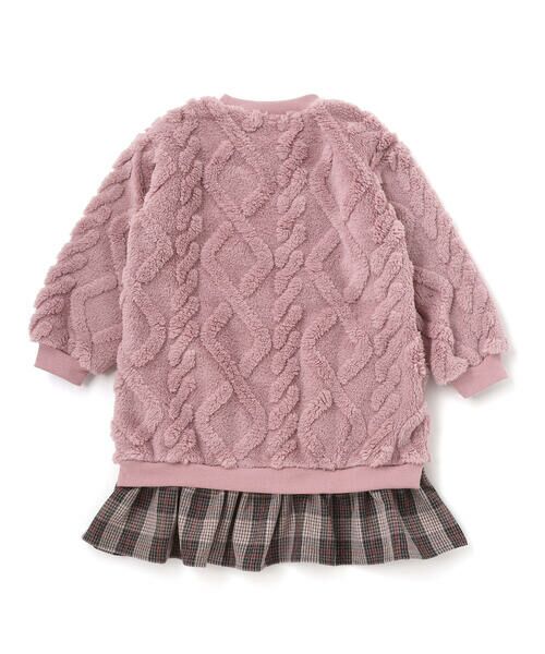 Noeil aime BeBe / ノイユ エーム べべ ミニ丈・ひざ丈ワンピース | 【お揃い】ケーブルボアｘタータンチェックワンピース(80~130cm) | 詳細9