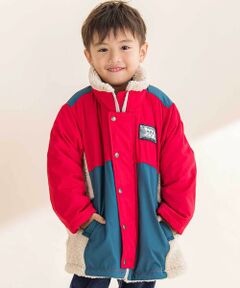 Noeil aime BeBe / ノイユ エーム べべ ミリタリージャケット・コート | タフタｘボア異素材配色マウンテンパーカー(90~130cm)