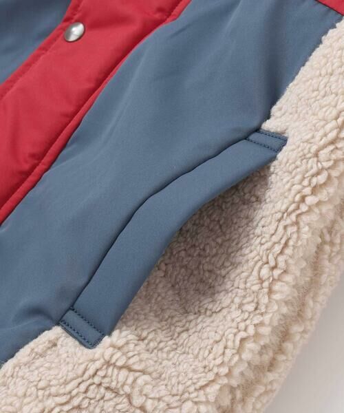 Noeil aime BeBe / ノイユ エーム べべ ミリタリージャケット・コート | タフタxボア異素材配色マウンテンパーカー(90~130cm) | 詳細12