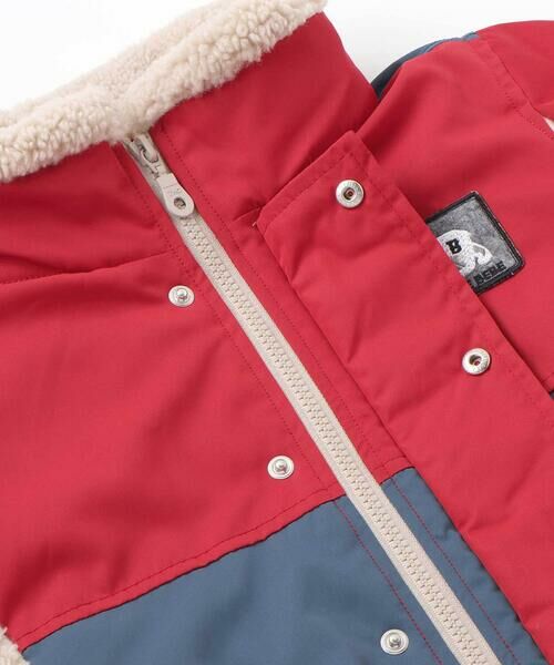 Noeil aime BeBe / ノイユ エーム べべ ミリタリージャケット・コート | タフタxボア異素材配色マウンテンパーカー(90~130cm) | 詳細16