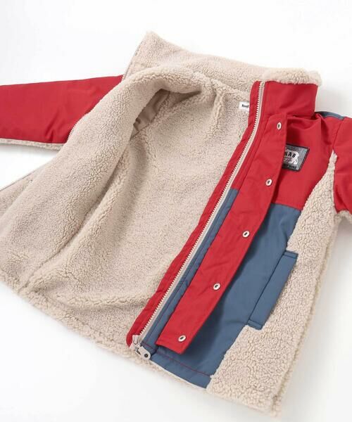 Noeil aime BeBe / ノイユ エーム べべ ミリタリージャケット・コート | タフタxボア異素材配色マウンテンパーカー(90~130cm) | 詳細17