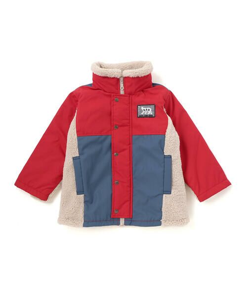 Noeil aime BeBe / ノイユ エーム べべ ミリタリージャケット・コート | タフタxボア異素材配色マウンテンパーカー(90~130cm) | 詳細6