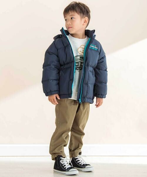 Noeil aime BeBe / ノイユ エーム べべ ダウンジャケット・ベスト | 取り外せるフード付きタフタダウンジャケット(90~130cm) | 詳細1