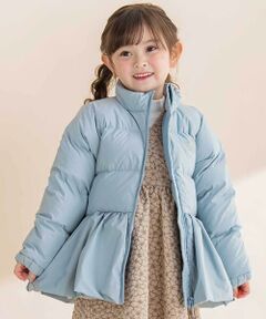 Noeil aime BeBe / ノイユ エーム べべ ダウンジャケット・ベスト | ペプラム付きタフタダウンコート(90~130cm)