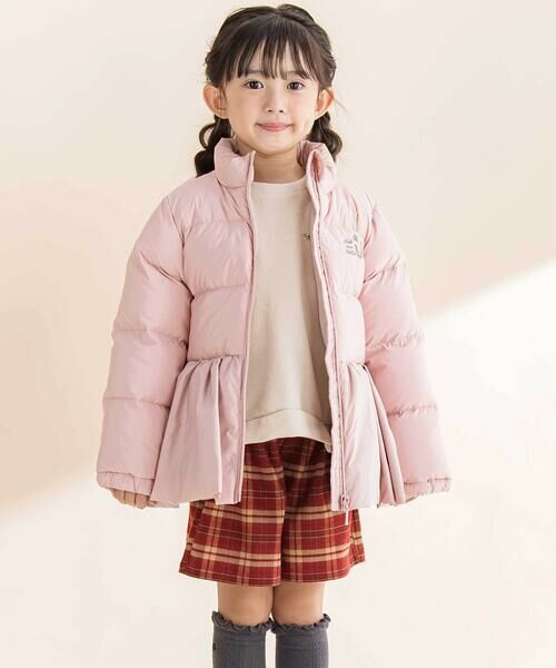 Noeil aime BeBe / ノイユ エーム べべ ダウンジャケット・ベスト | ペプラム付きタフタダウンコート(90~130cm) | 詳細2