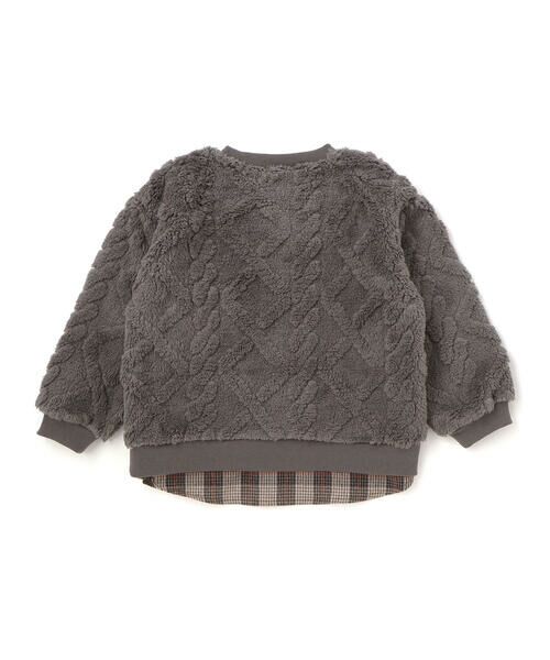 Noeil aime BeBe / ノイユ エーム べべ スウェット | 【お揃い】ケーブルボアｘタータンチェックトレーナー(80~130cm) | 詳細20