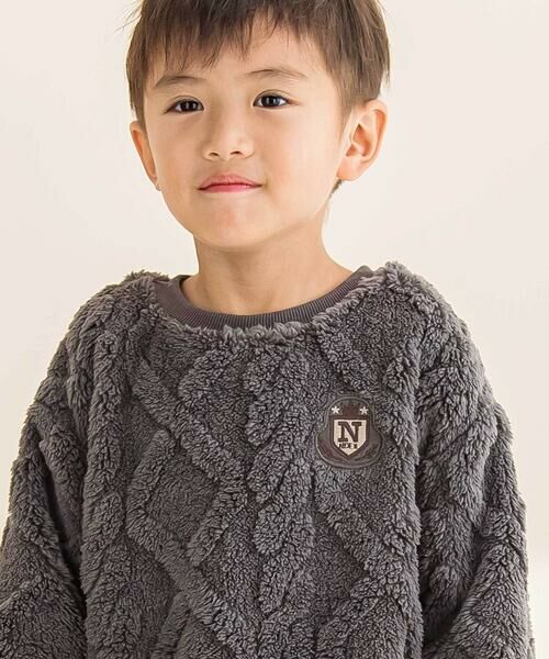 Noeil aime BeBe / ノイユ エーム べべ スウェット | 【お揃い】ケーブルボアｘタータンチェックトレーナー(80~130cm) | 詳細18