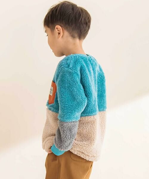 Noeil aime BeBe / ノイユ エーム べべ スウェット | ボア配色切り替えタフタポケットトレーナー(90~130cm) | 詳細3