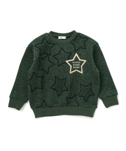 Noeil aime BeBe / ノイユ エーム べべ スウェット | メランジ裏毛起毛星刺しゅうトレーナー(80~130cm) | 詳細2