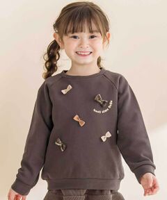 Noeil aime BeBe / ノイユ エーム べべ スウェット | 裏毛起毛リボン付きトレーナー(80~130cm)